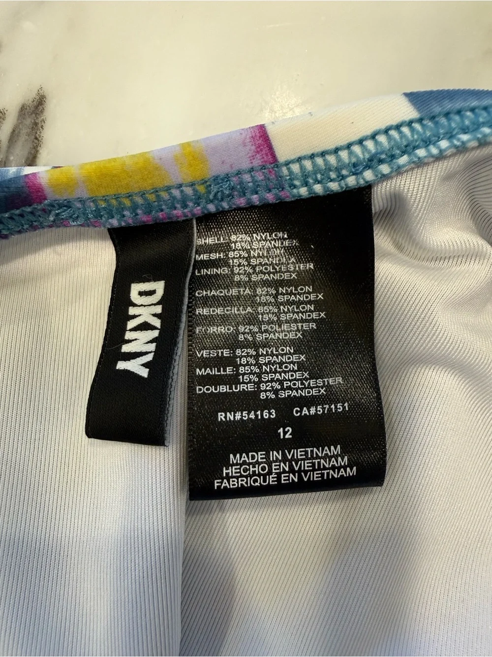 DKNY WOMENS ABSTRACT BATHING SUIT. Sz 12 •NWOT• - Picture 3 of 3